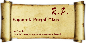 Rapport Perpétua névjegykártya